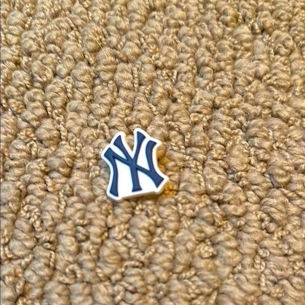 Blue and White NY Yankees Logo croc charm